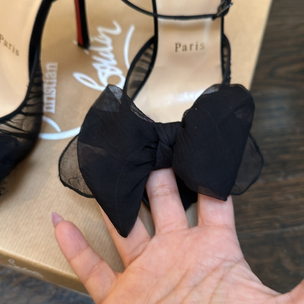 Christian Louboutin black satin heels - Picture 5 of 11